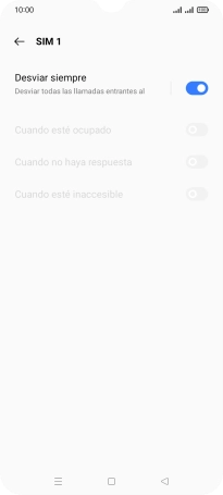 Pulsa el indicador  junto al tipo de desvío deseado.