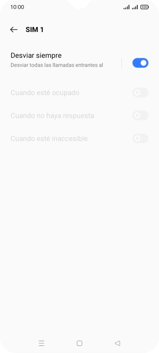 Pulsa el indicador  junto al tipo de desvío deseado.