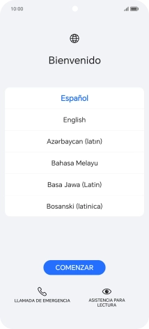 Pulsa el idioma deseado.