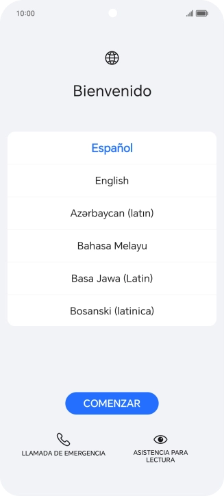 Pulsa el idioma deseado.