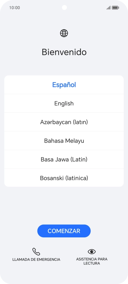 Pulsa el idioma deseado.