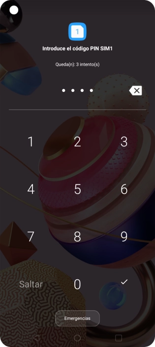 Si lo solicita el teléfono, introduce el código PIN y pulsa el icono de aceptar.