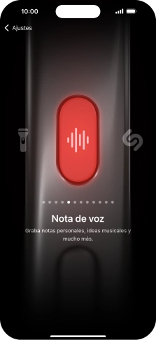 Desliza el dedo hacia la derecha o hacia la izquierda por la pantalla para seleccionar la función deseada.