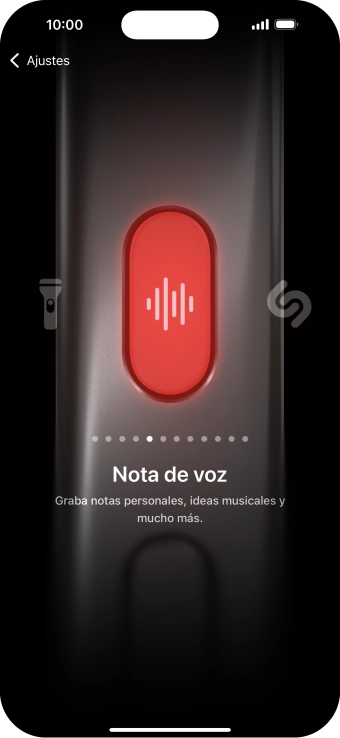 Desliza el dedo hacia la derecha o hacia la izquierda por la pantalla para seleccionar la función deseada.