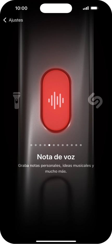 Desliza el dedo hacia la derecha o hacia la izquierda por la pantalla para seleccionar la función deseada.