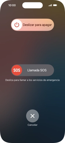 Pulsa el icono de apagar y arrástralo hacia la derecha.
