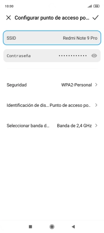 Pulsa SSID e introduce el nombre deseado de la conexión wifi.