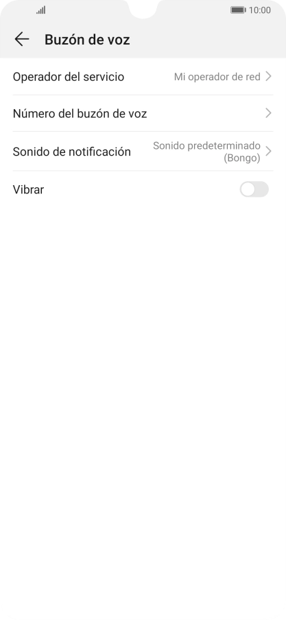 Pulsa Número del buzón de voz.