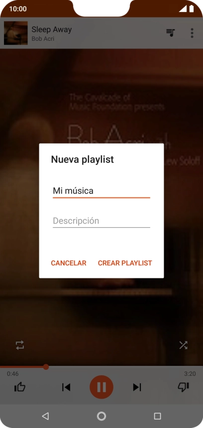 Introduce el nombre deseado de la lista de reproducción y pulsa CREAR PLAYLIST.