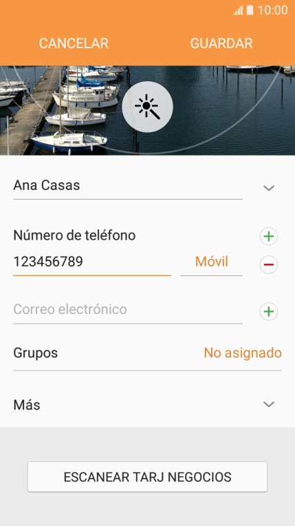 Pulsa la lista desplegable junto al número de teléfono.