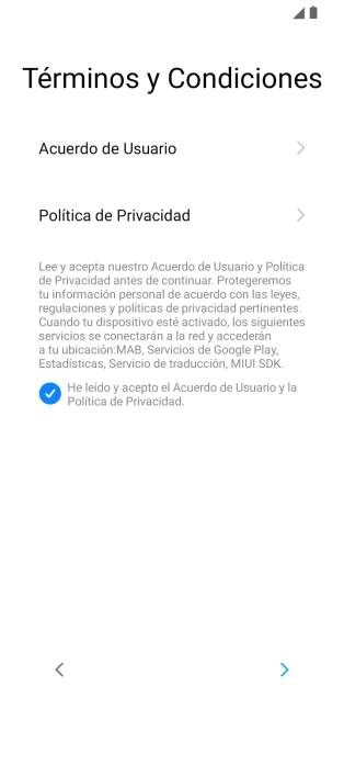 Pulsa la flecha hacia la derecha.