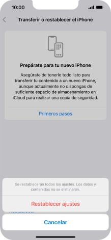Pulsa Restablecer ajustes.