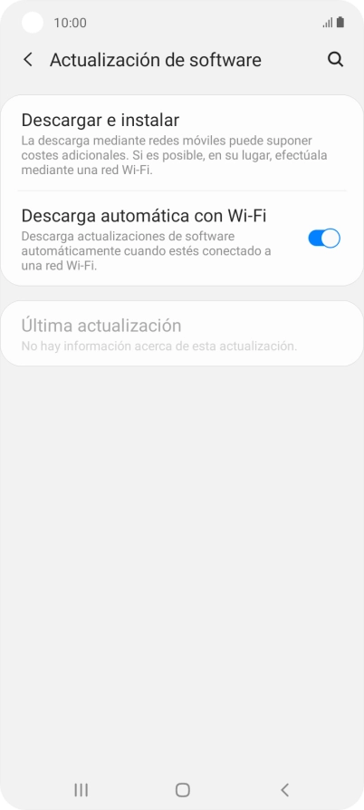 Pulsa Descargar e instalar. Si hay una versión de software nueva disponible, aparecerá ahora en la pantalla. Sigue las indicaciones de la pantalla para actualizar el software del teléfono.