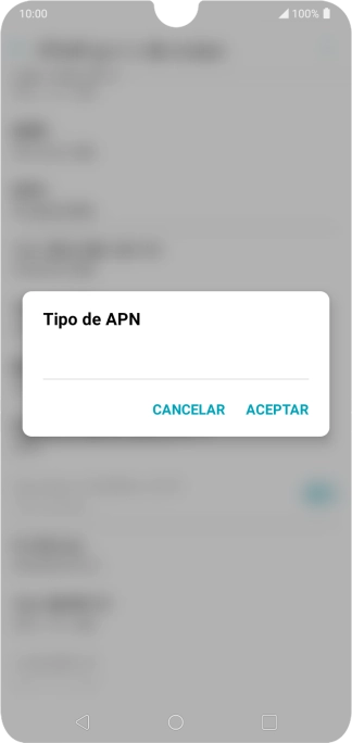Introduce default y pulsa ACEPTAR.