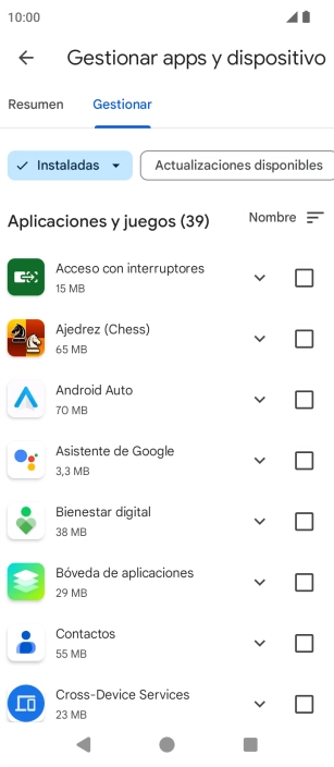 Pulsa la app deseada.