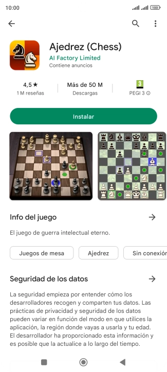 Pulsa Instalar y sigue las indicaciones de la pantalla para instalar la app.