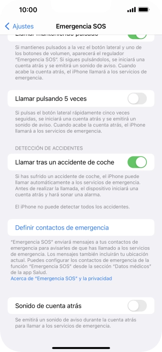 Pulsa el indicador junto a 