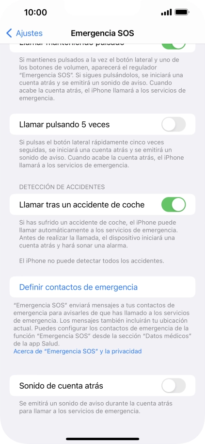 Pulsa el indicador junto a 