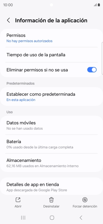 Pulsa Almacenamiento.