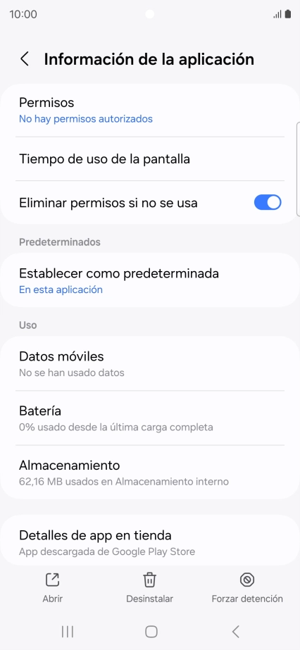 Pulsa Almacenamiento.