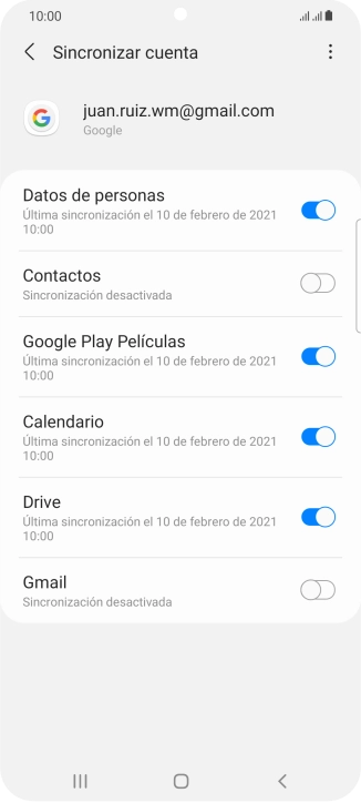 Pulsa el indicador junto a 