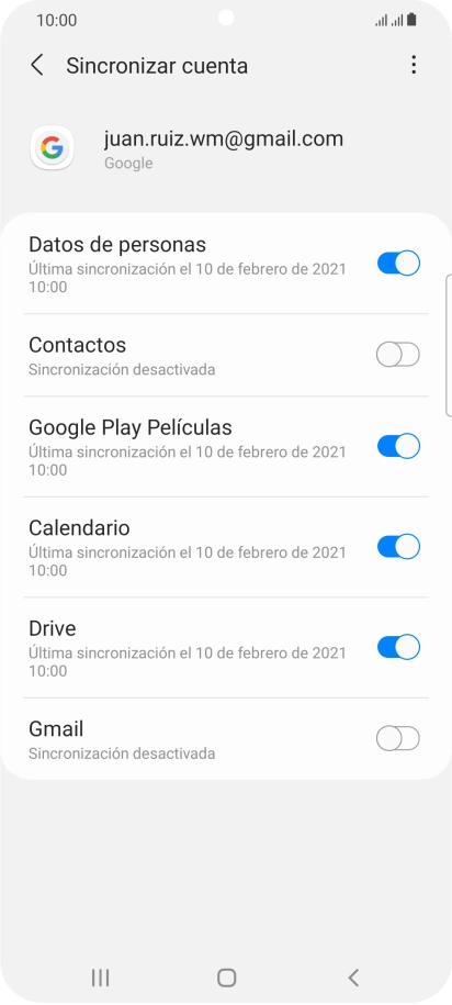 Pulsa el indicador junto a 