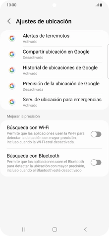 Pulsa Precisión de la ubicación de Google.