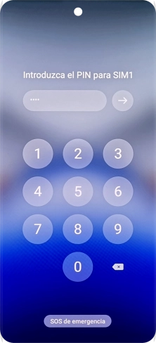 Si lo solicita el teléfono, introduce el código PIN y pulsa la flecha hacia la derecha.