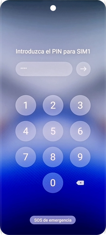 Si lo solicita el teléfono, introduce el código PIN y pulsa la flecha hacia la derecha.