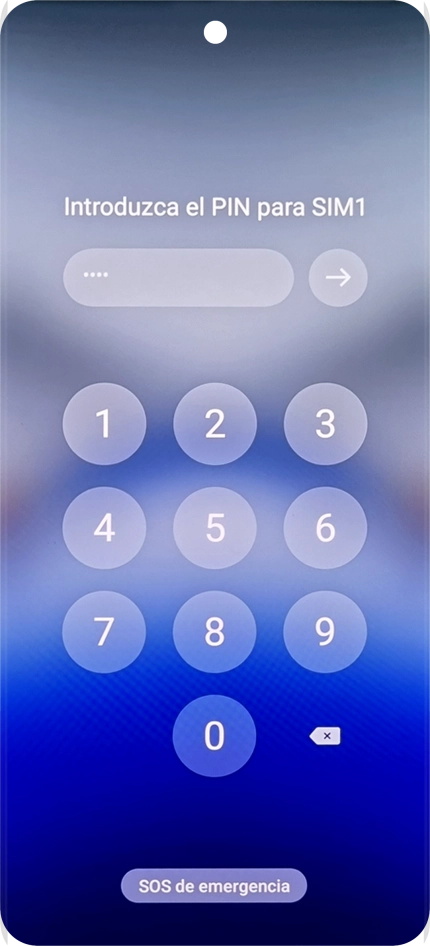 Si lo solicita el teléfono, introduce el código PIN y pulsa la flecha hacia la derecha.