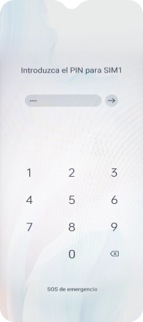 Si lo solicita el teléfono, introduce el código PIN y pulsa la flecha hacia la derecha.