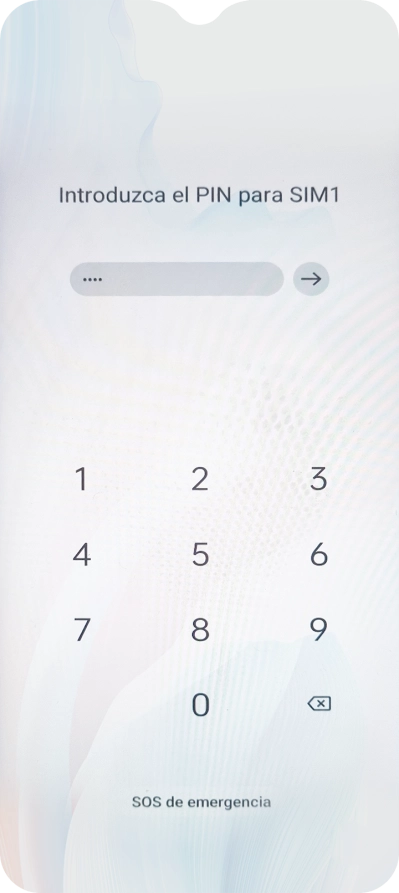 Si lo solicita el teléfono, introduce el código PIN y pulsa la flecha hacia la derecha.