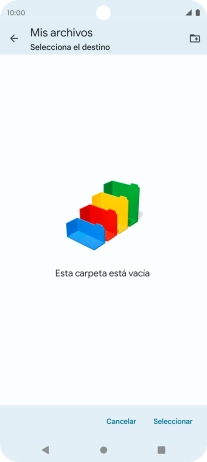 Si deseas crear una nueva carpeta, pulsa el icono de nueva carpeta y sigue las indicaciones de la pantalla para crearla.