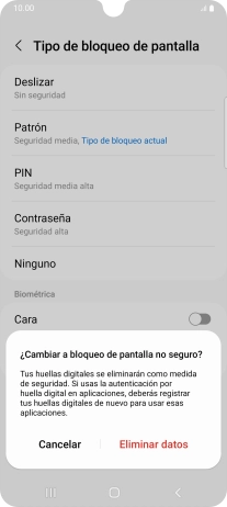 Pulsa Eliminar datos.