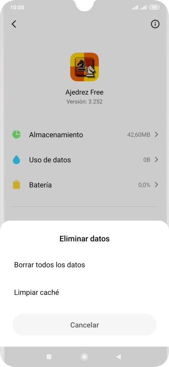 Pulsa Limpiar caché.
