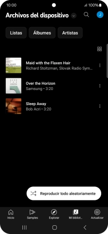 Pulsa el archivo de música deseado.