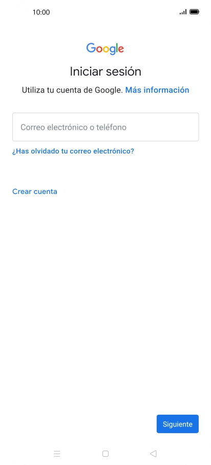 Si no tienes una cuenta de Google, pulsa Crear cuenta y sigue las indicaciones de la pantalla para ver cómo crear una cuenta nueva.