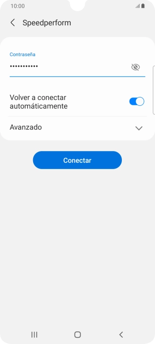 Introduce la contraseña de la red wifi y pulsa Conectar.