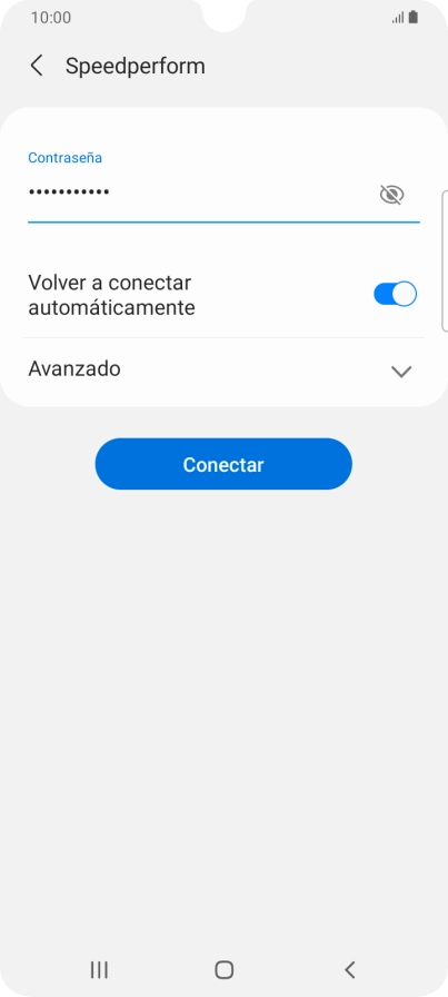 Introduce la contraseña de la red wifi y pulsa Conectar.