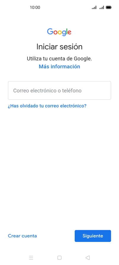 Si no tienes una cuenta de Google, pulsa Crear cuenta y sigue las indicaciones de la pantalla para ver cómo crear una cuenta nueva.