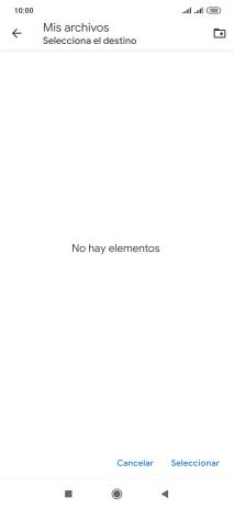 Si deseas crear una nueva carpeta, pulsa el icono de nueva carpeta y sigue las indicaciones de la pantalla para crearla.