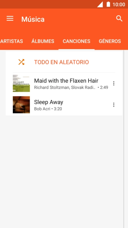 Pulsa el archivo de música deseado.
