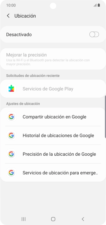 Pulsa el indicador para activar o desactivar la función.