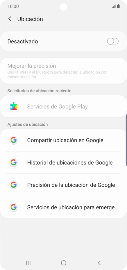 Pulsa el indicador para activar o desactivar la función.