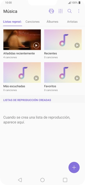 Pulsa una categoría y desplázate al archivo de música deseado.