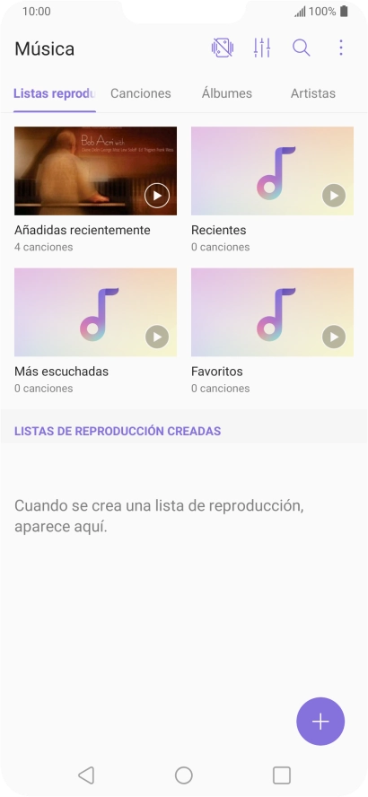 Pulsa una categoría y desplázate al archivo de música deseado.