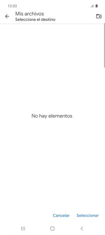 Si deseas crear una nueva carpeta, pulsa el icono de nueva carpeta y sigue las indicaciones de la pantalla para crearla.
