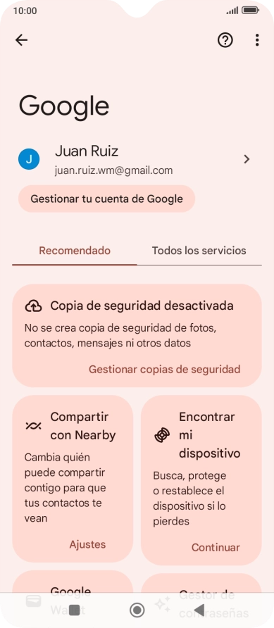 Pulsa Encontrar mi dispositivo.
