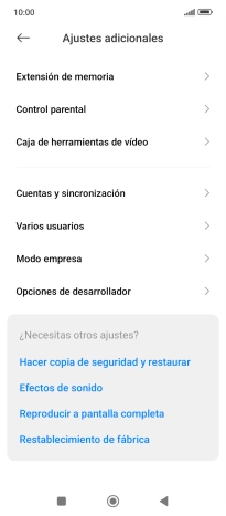 Pulsa Cuentas y sincronización.