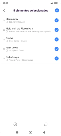 Pulsa los archivos de música deseados para seleccionarlos.